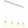 Luminaires Globo Lighting Maxy Suspension Chrome, Blanc, 4 lumières