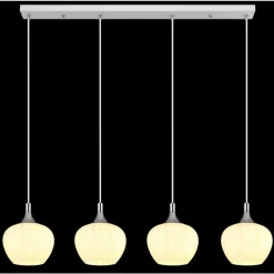 Luminaires Globo Lighting Maxy Suspension Chrome, Blanc, 4 lumières