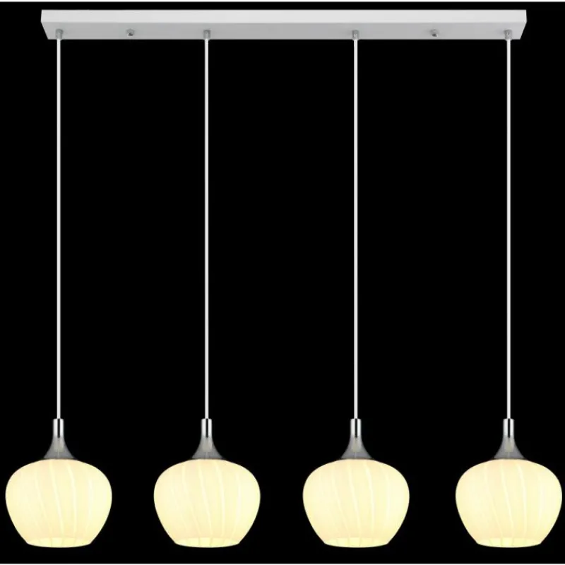Luminaires Globo Lighting Maxy Suspension Chrome, Blanc, 4 lumières