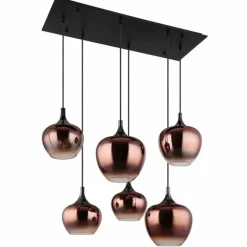 Luminaires Globo Lighting Maxy Suspension Chrome, Noir, 6 lumières