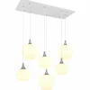 Luminaires Globo Lighting Maxy Suspension Chrome, Blanc, 6 lumières
