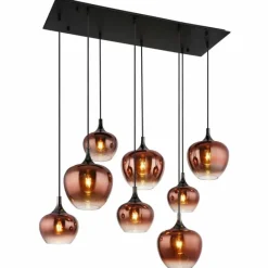 Luminaires Globo Lighting Maxy Suspension Chrome, Noir, 8 lumières