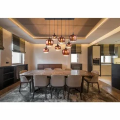 Luminaires Globo Lighting Maxy Suspension Chrome, Noir, 8 lumières