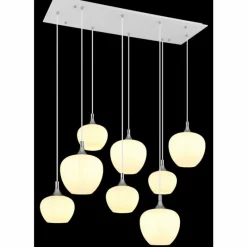 Luminaires Globo Lighting Maxy Suspension Chrome, Blanc, 8 lumières