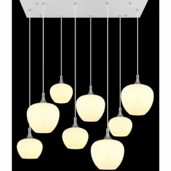 Luminaires Globo Lighting Maxy Suspension Chrome, Blanc, 8 lumières