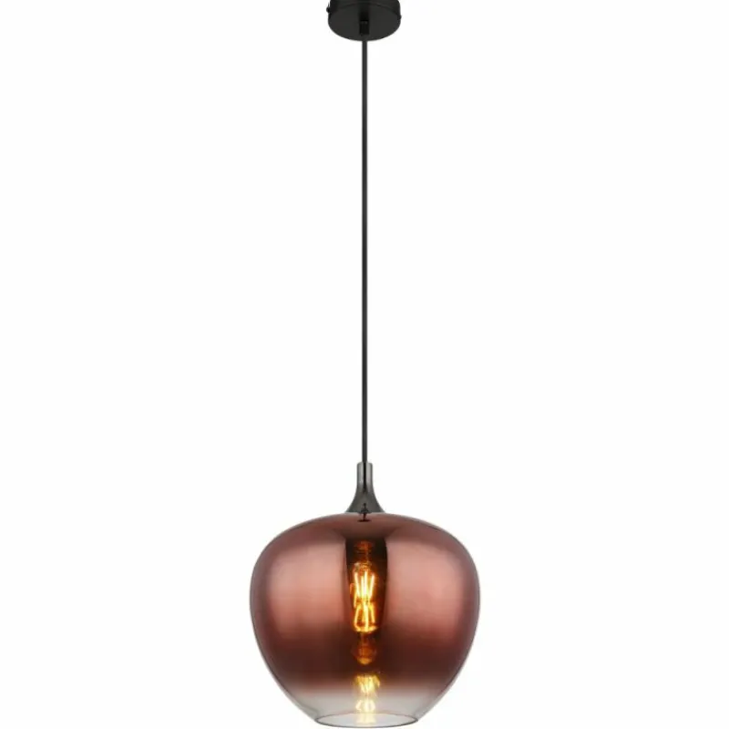 Luminaires Globo Lighting Maxy Suspension Chrome, Noir, 1 lumière
