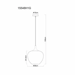 Luminaires Globo Lighting Maxy Suspension Chrome, Noir, 1 lumière