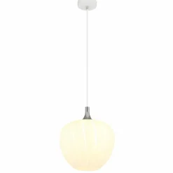 Luminaires Globo Lighting Maxy Suspension Chrome, Blanc, 1 lumière