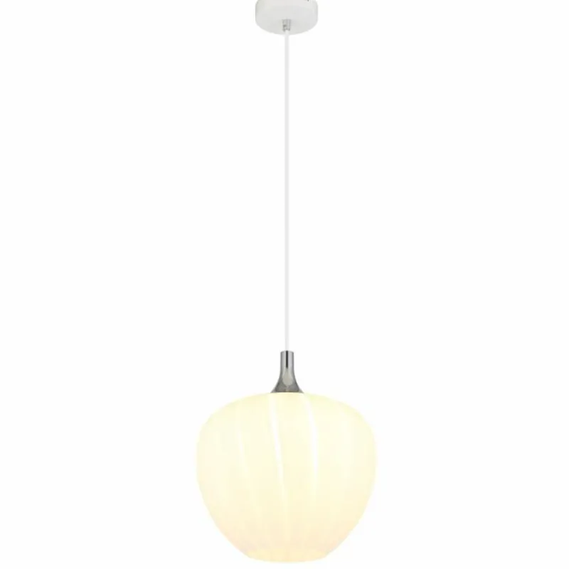 Luminaires Globo Lighting Maxy Suspension Chrome, Blanc, 1 lumière