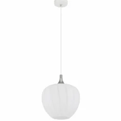 Luminaires Globo Lighting Maxy Suspension Chrome, Blanc, 1 lumière