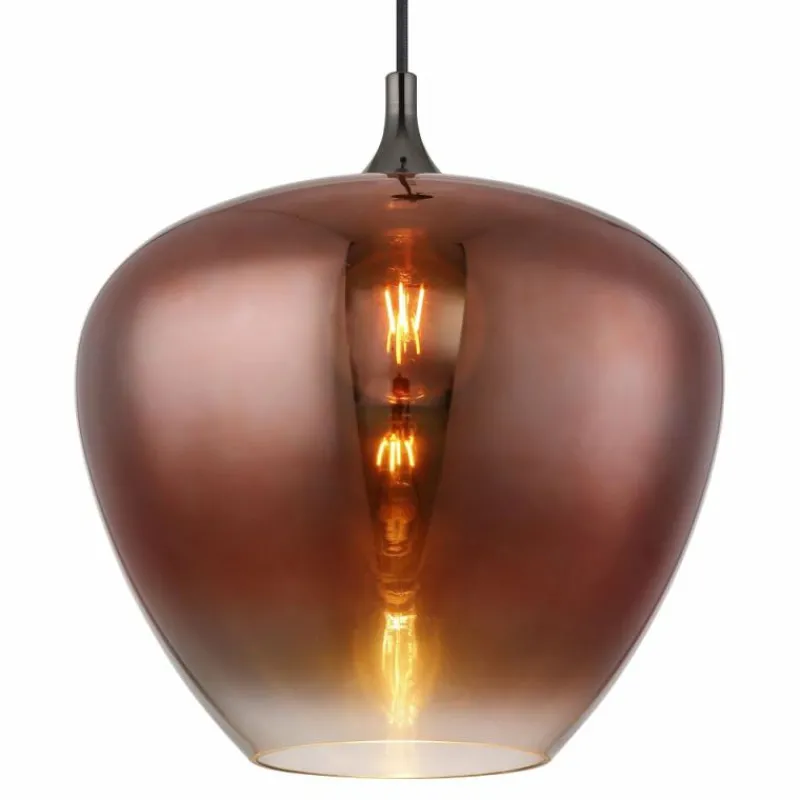 Luminaires Globo Lighting Maxy Suspension Chrome, Noir, 1 lumière