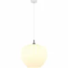 Luminaires Globo Lighting Maxy Suspension Chrome, Blanc, 1 lumière