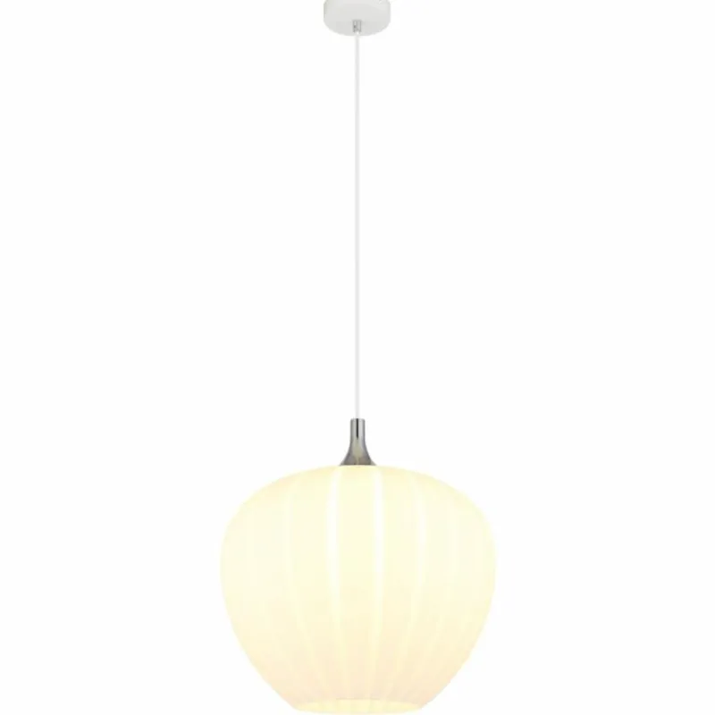 Luminaires Globo Lighting Maxy Suspension Chrome, Blanc, 1 lumière
