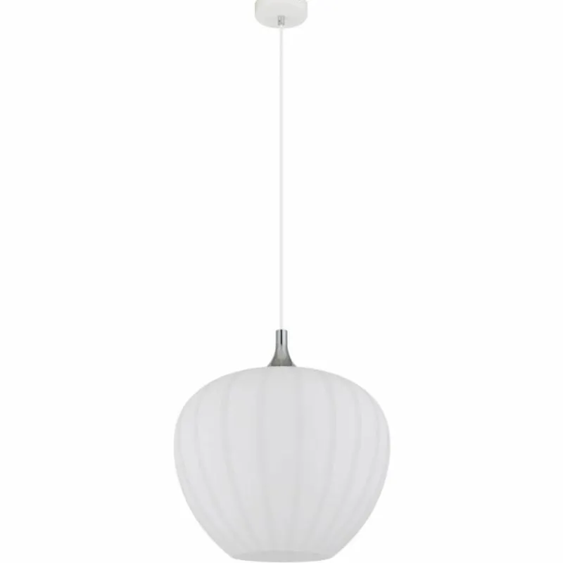 Luminaires Globo Lighting Maxy Suspension Chrome, Blanc, 1 lumière