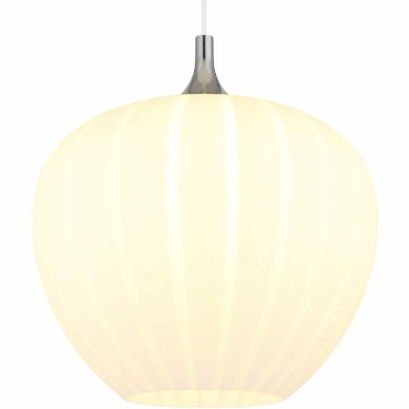 Luminaires Globo Lighting Maxy Suspension Chrome, Blanc, 1 lumière