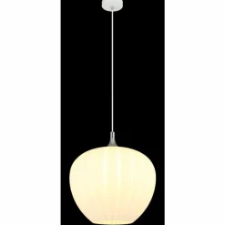 Luminaires Globo Lighting Maxy Suspension Chrome, Blanc, 1 lumière
