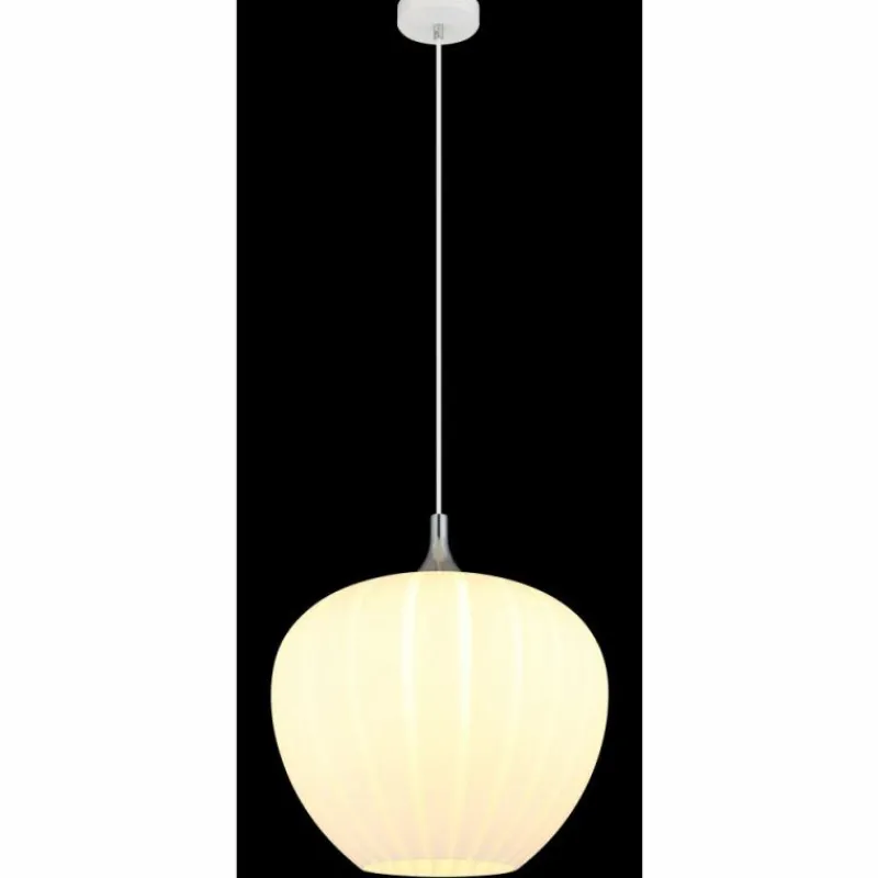 Luminaires Globo Lighting Maxy Suspension Chrome, Blanc, 1 lumière