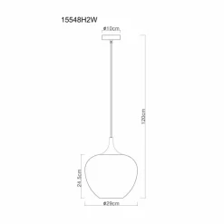 Luminaires Globo Lighting Maxy Suspension Chrome, Blanc, 1 lumière