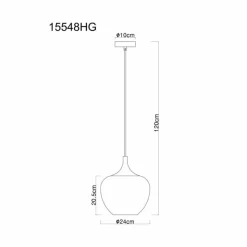 Luminaires Globo Lighting Maxy Suspension Chrome, Noir, 1 lumière