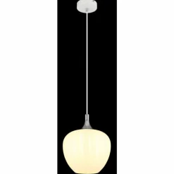 Luminaires Globo Lighting Maxy Suspension Chrome, Blanc, 1 lumière