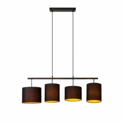 Lampes En Tissu-Luminaires Lucide MAYA Suspension Noir, 4 lumières