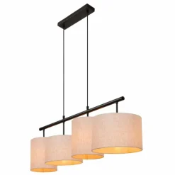 Lampes En Tissu-Luminaires Lucide MAYA Suspension Noir, 4 lumières
