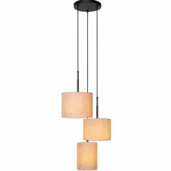 Lampes En Tissu-Luminaires Lucide MAYA Suspension Noir, 3 lumières