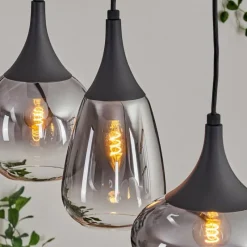 hofstein Maynal Suspension, Boule lumineuse, Suspension Clair, Fumé, 3 lumières