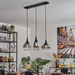 hofstein Maynal Suspension, Boule lumineuse, Suspension Clair, Fumé, 3 lumières