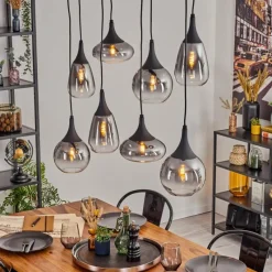 hofstein Maynal Suspension, Boule lumineuse, Suspension Clair, Fumé, 8 lumières