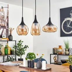 hofstein Maynal Suspension Noir, 3 lumières