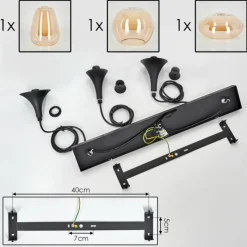 hofstein Maynal Suspension Noir, 3 lumières