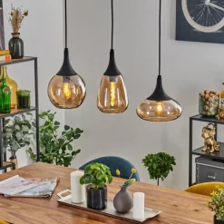 hofstein Maynal Suspension Noir, 3 lumières