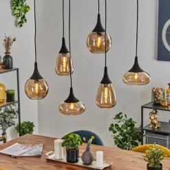 hofstein Maynal Suspension Noir, 6 lumières