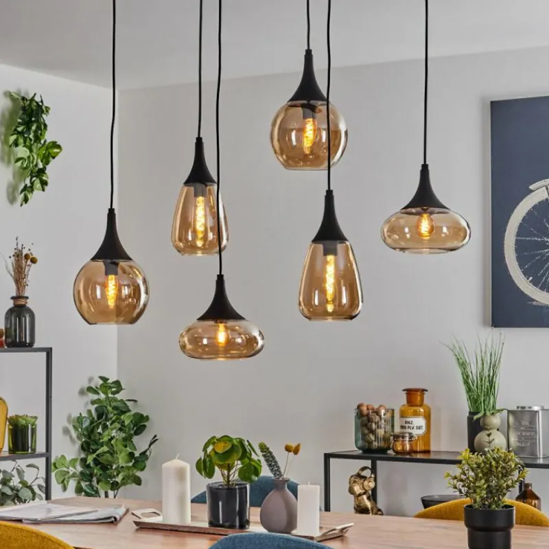 hofstein Maynal Suspension Noir, 6 lumières