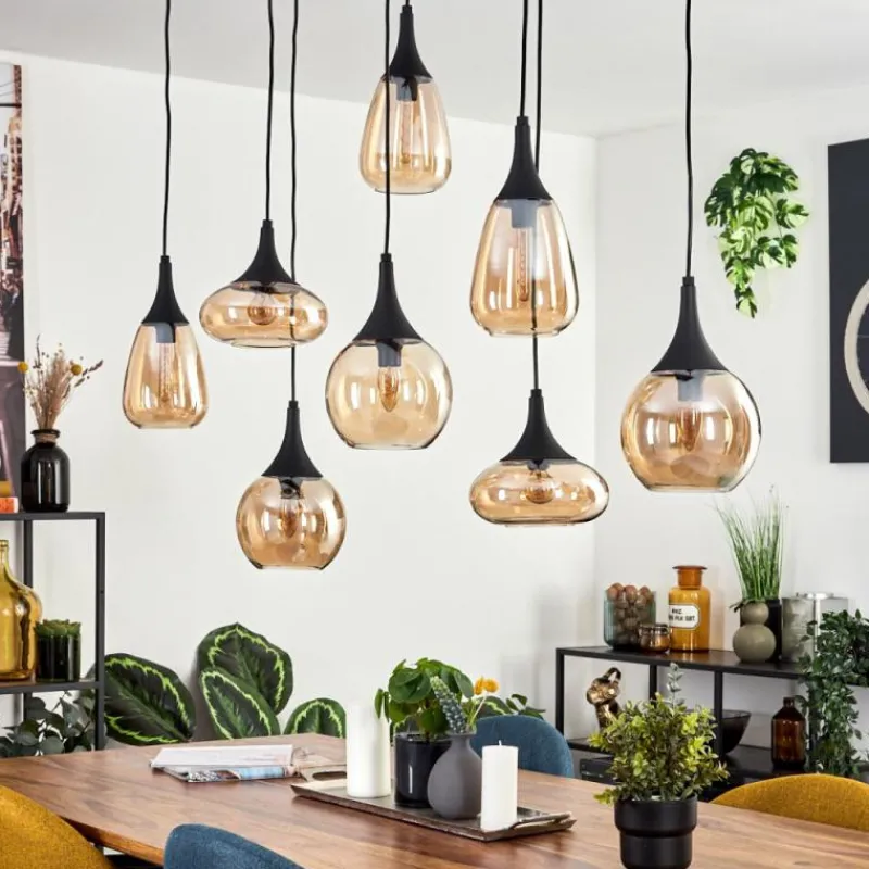 hofstein Maynal Suspension Noir, 8 lumières