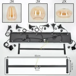 hofstein Maynal Suspension Noir, 8 lumières
