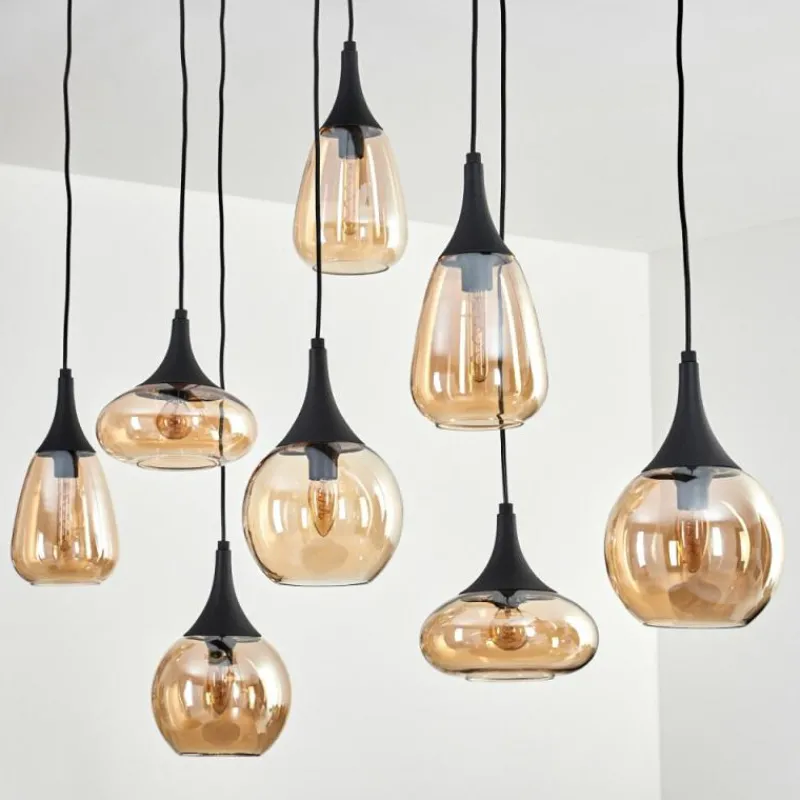 hofstein Maynal Suspension Noir, 8 lumières