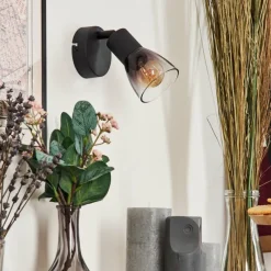 hofstein Medelim Applique murale, Spot mural Clair, Fumé, 1 lumière