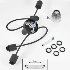 hofstein Medelim Plafonnier Clair, Fumé, 5 lumières