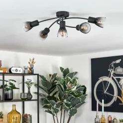 hofstein Medelim Plafonnier Clair, Fumé, 5 lumières