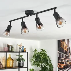 hofstein Medelim Plafonnier Clair, Fumé, 4 lumières