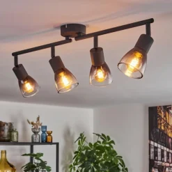 hofstein Medelim Plafonnier Clair, Fumé, 4 lumières