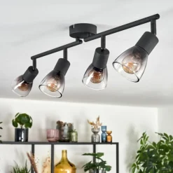 hofstein Medelim Plafonnier Clair, Fumé, 4 lumières