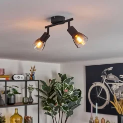 hofstein Medelim Plafonnier Noir, 2 lumières