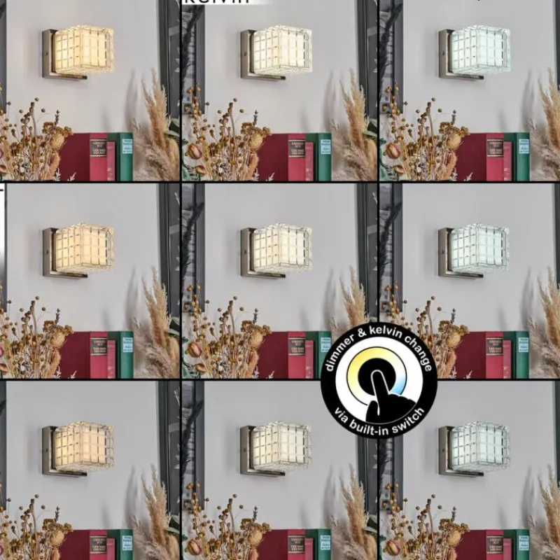 hofstein Medvik Applique murale LED Nickel mat, 1 lumière* Éclairage Led