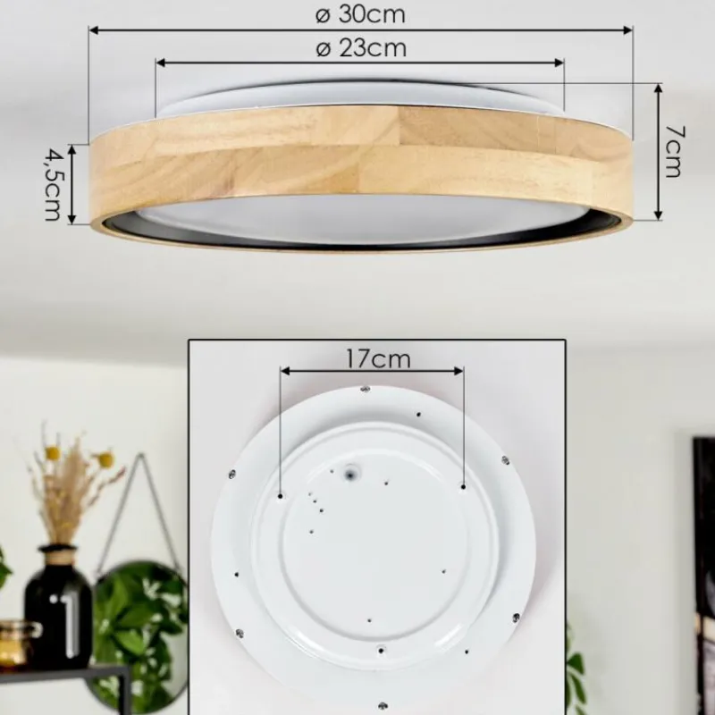Luminaires Scandinaves-hofstein Melstad Plafonnier LED Écru, Blanc, 1 lumière, Télécommandes
