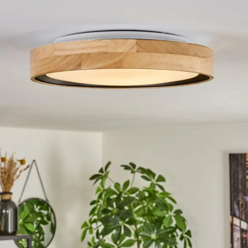 Luminaires Scandinaves-hofstein Melstad Plafonnier LED Écru, Blanc, 1 lumière, Télécommandes