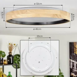 Luminaires Scandinaves-hofstein Melstad Plafonnier LED Écru, Blanc, 1 lumière, Télécommandes