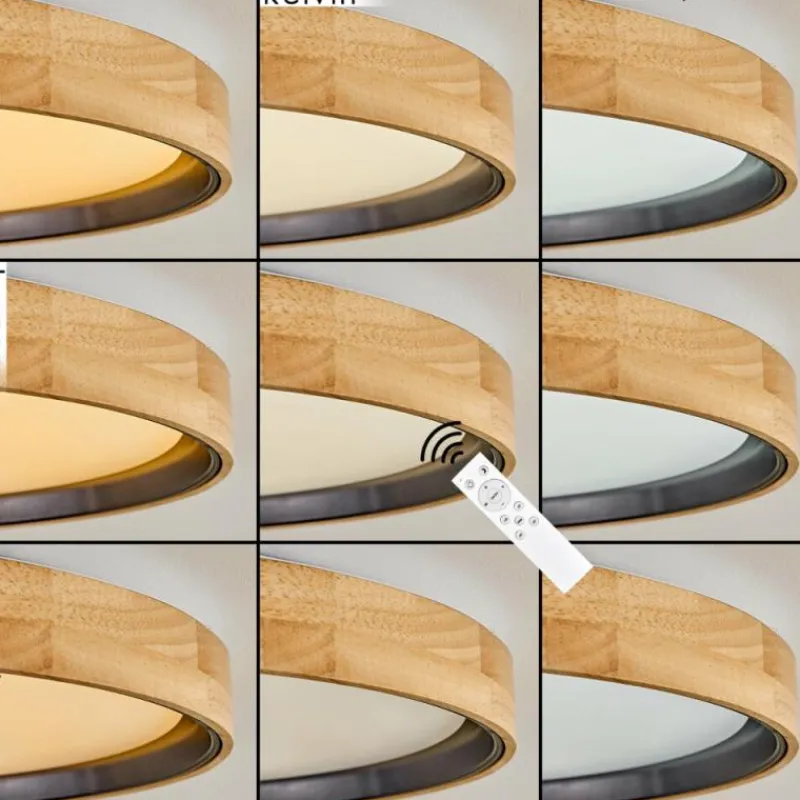 Luminaires Scandinaves-hofstein Melstad Plafonnier LED Écru, Blanc, 1 lumière, Télécommandes